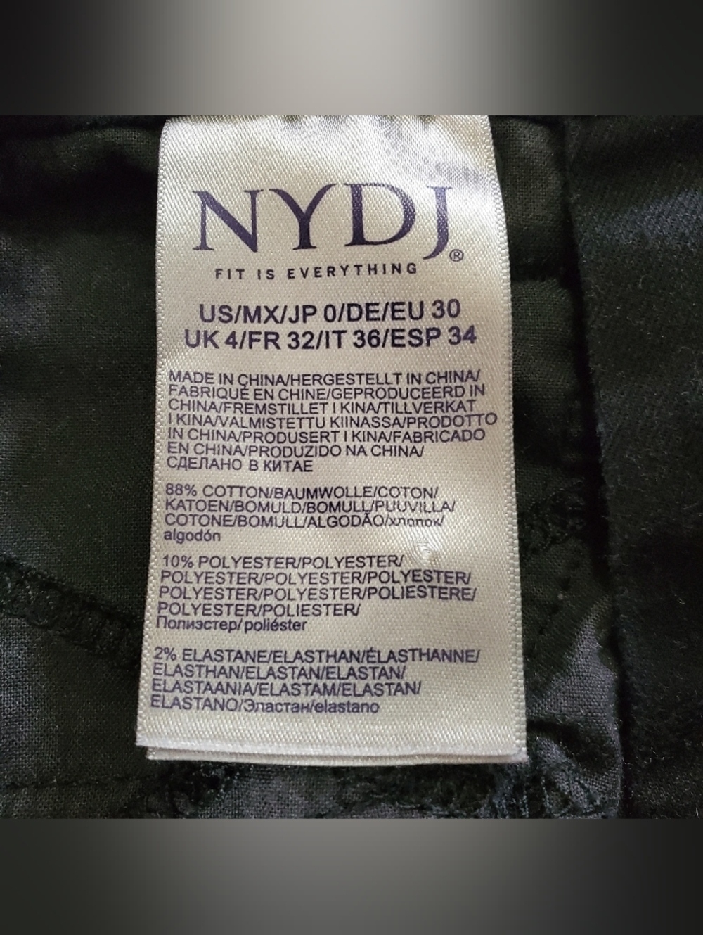 7643 * NYDJ Billie Mini Bootcut Jeans High Rise Slimming Black Denim Size 0 - Picture 5 of 14